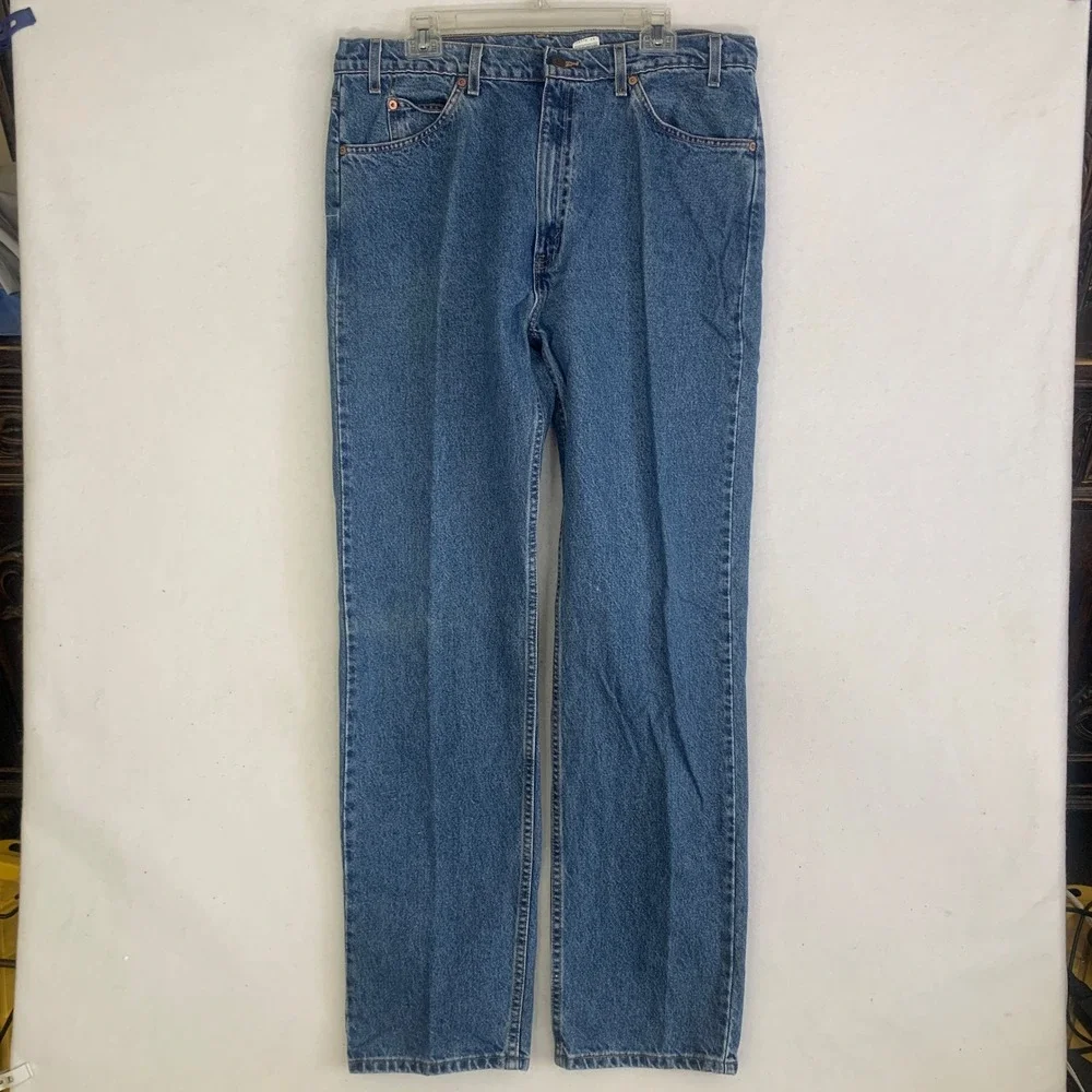 VTG Levi's 505 Jeans Mens 38x33 Blue Orange Tab Regular Straight Leg 1997